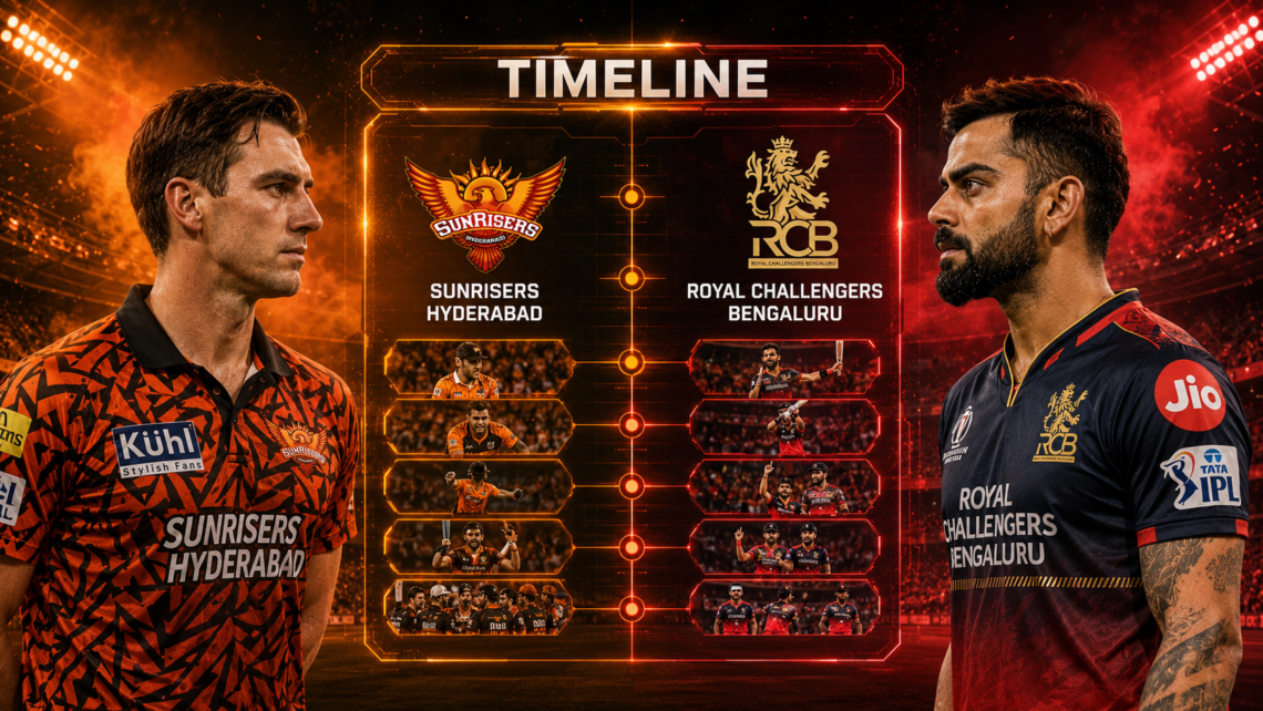 Sunrisers Hyderabad Vs Royal Challengers Bengaluru Timeline