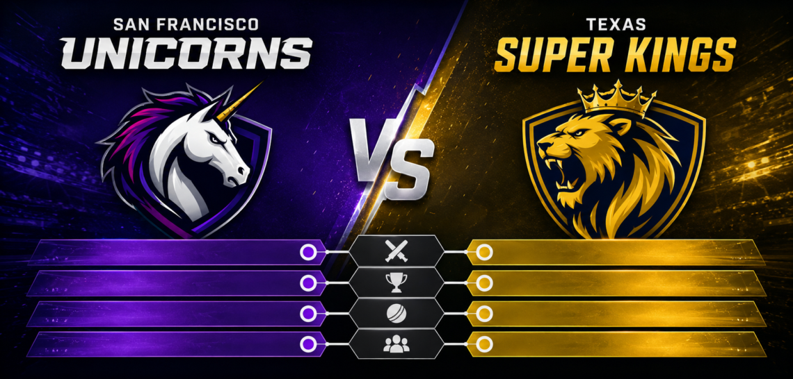 San Francisco Unicorns vs Texas Super Kings Timeline