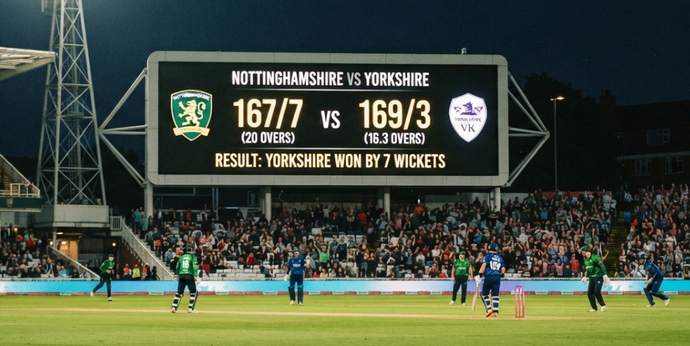 Nottinghamshire County Cricket Club vs Yorkshire County Cricket Club Match Scorecard